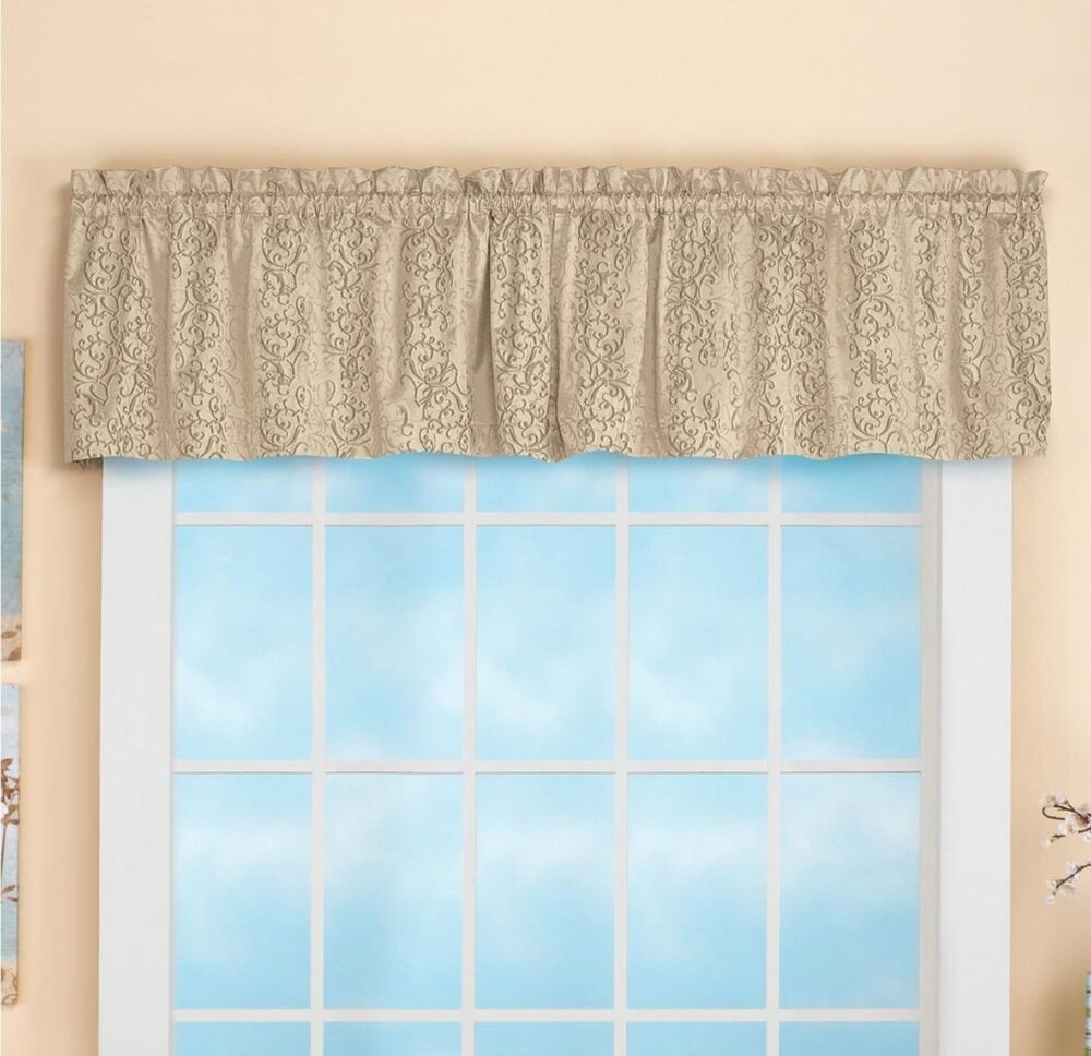 3 Packs Thermal Insulated Window Valances 50"x 18" Beige NEW